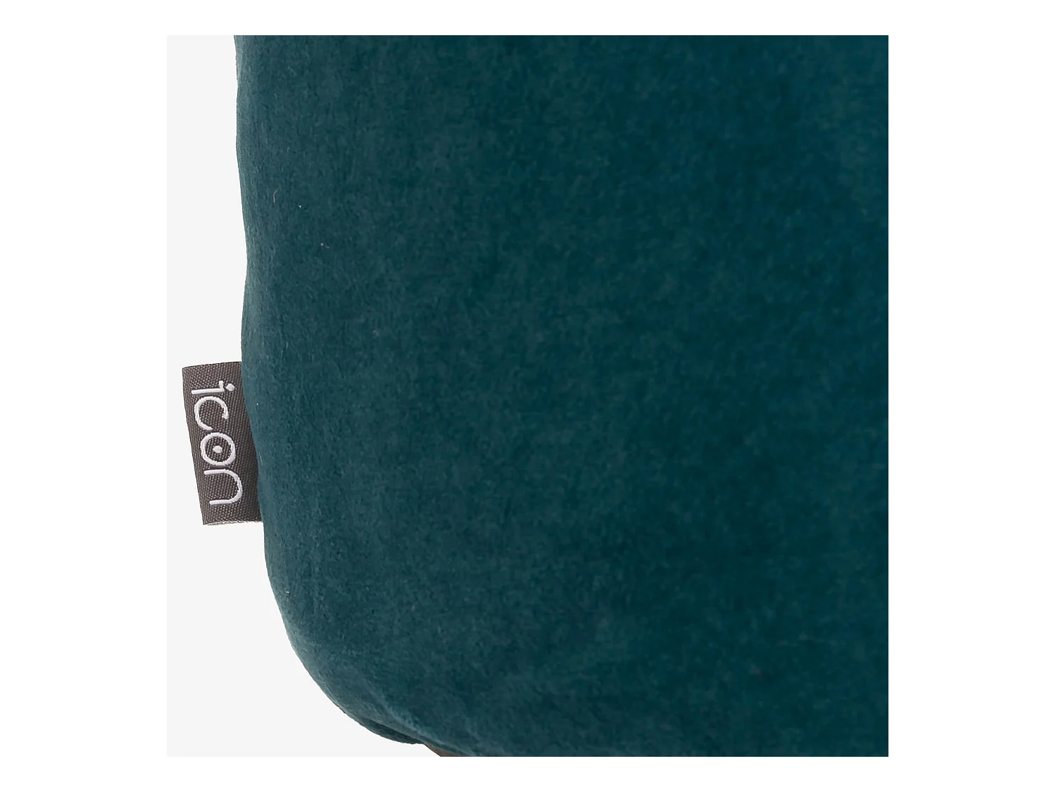 Pouf repose-pieds rond velours bleu canard - MILANO