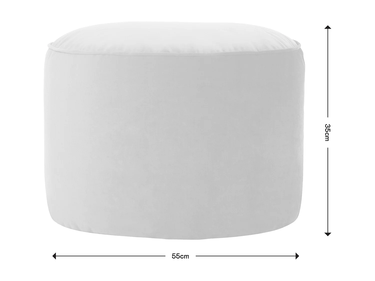 Pouf repose-pieds rond velours bleu canard - MILANO