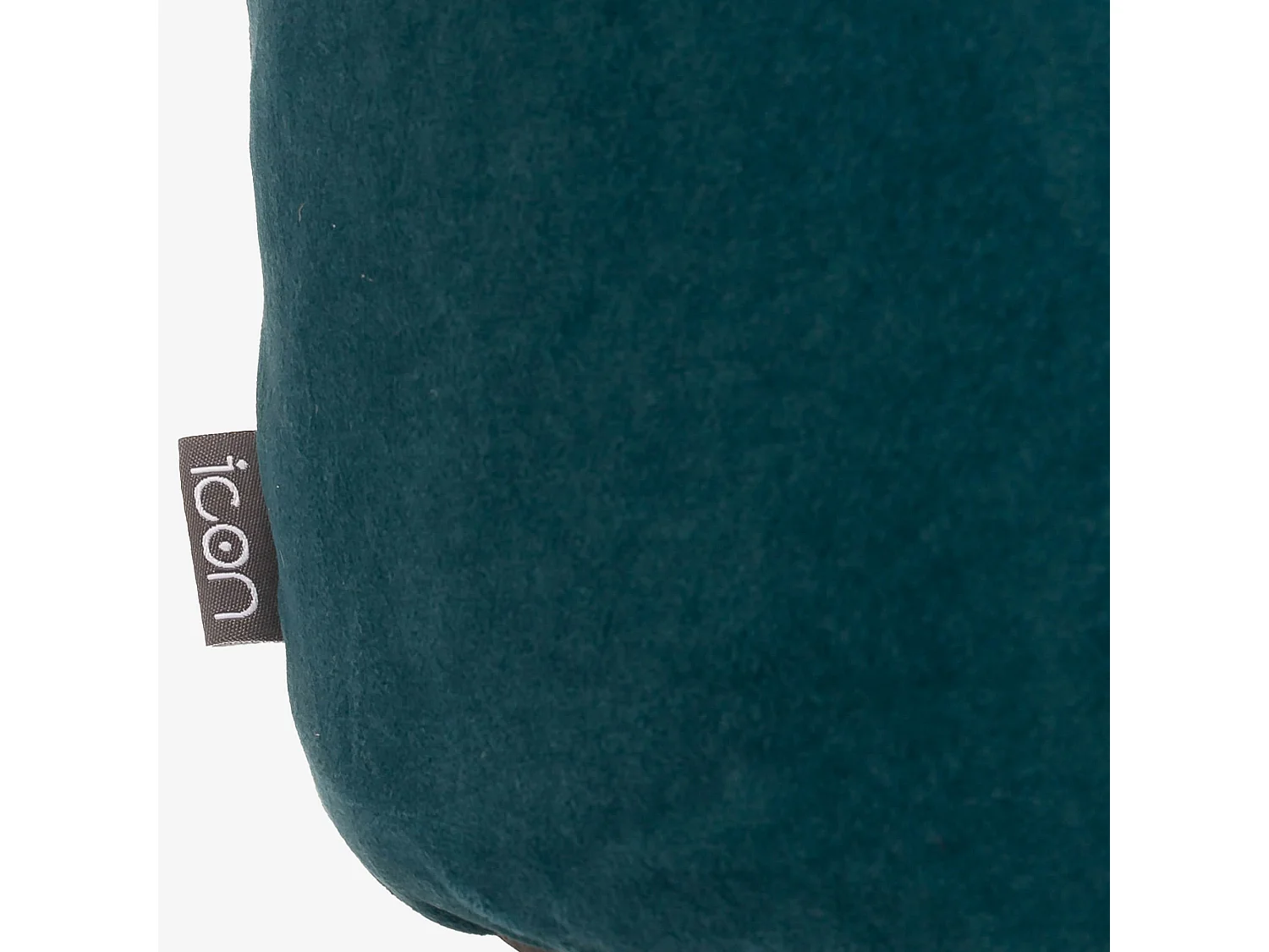 Pouf repose-pieds rond velours bleu canard - MILANO