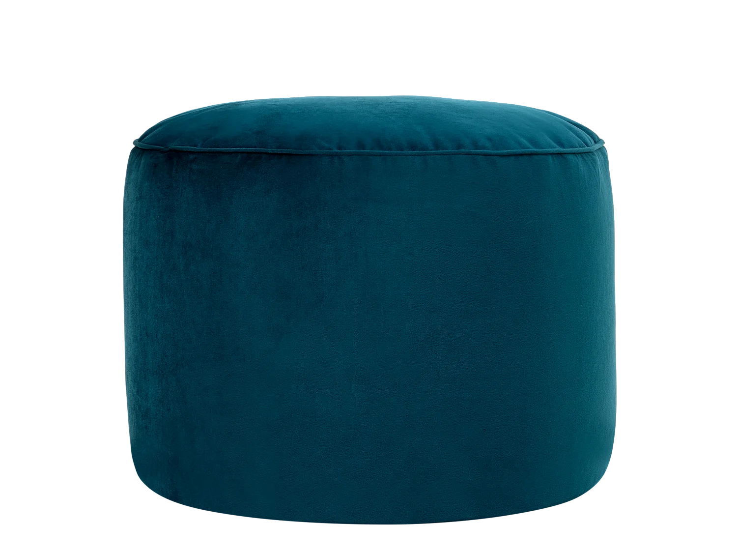 Pouf repose-pieds rond velours bleu canard - MILANO