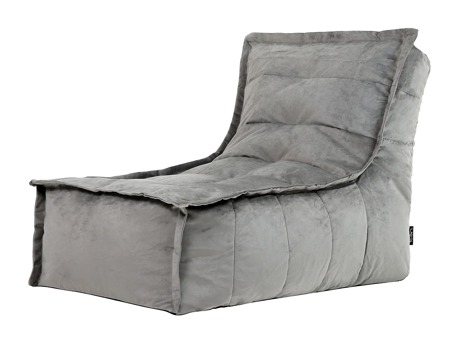 Pouf méridienne velours gris anthracite - DOLCE