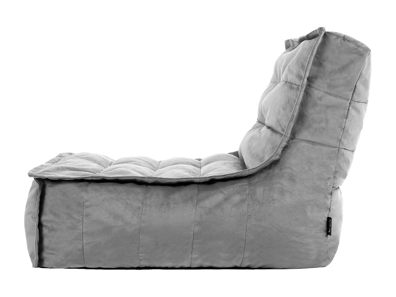 Pouf méridienne velours gris anthracite - DOLCE