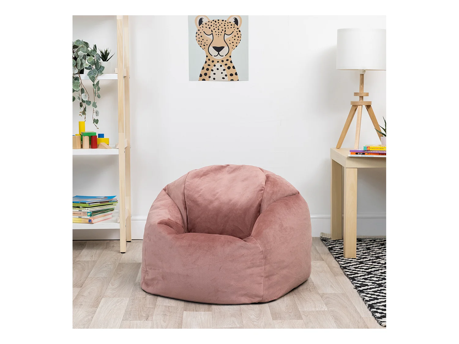 Pouf enfant velours rose - AURORA