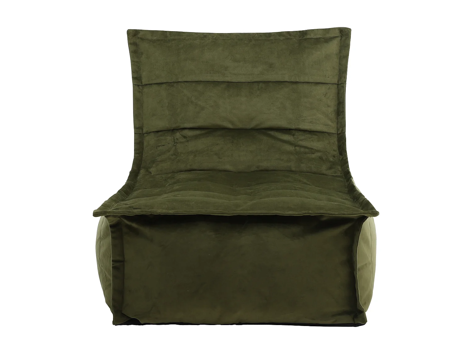 Pouf méridienne velours vert olive - DOLCE