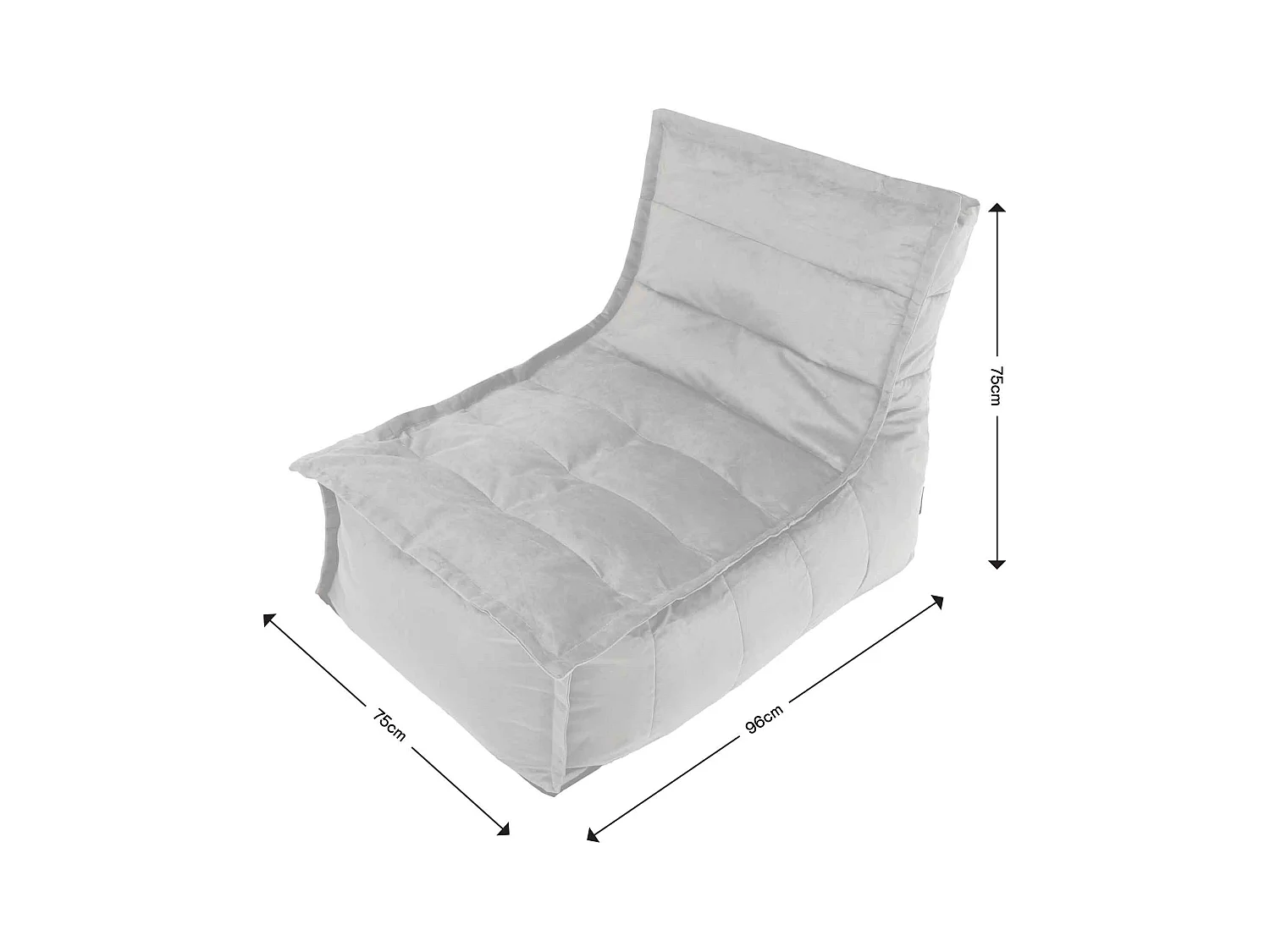 Pouf méridienne velours vert olive - DOLCE