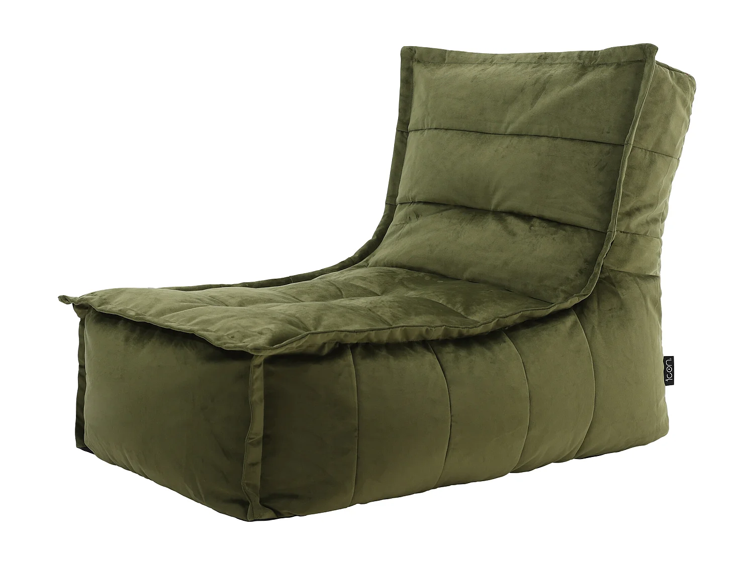 Pouf méridienne velours vert olive - DOLCE