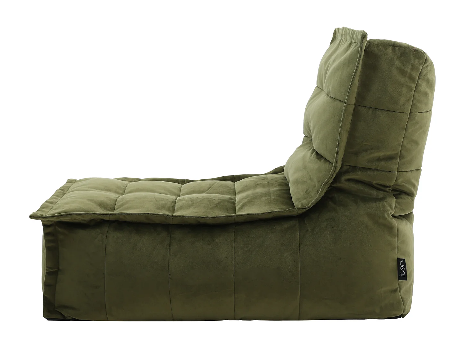 Pouf méridienne velours vert olive - DOLCE