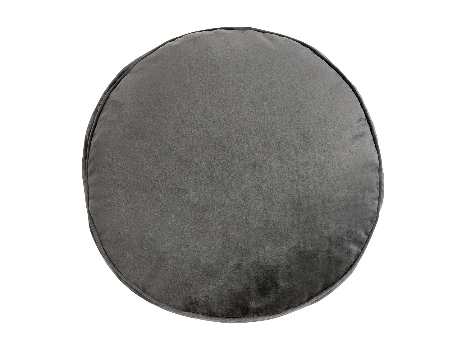 Pouf repose-pieds rond velours gris anthracite - MILANO