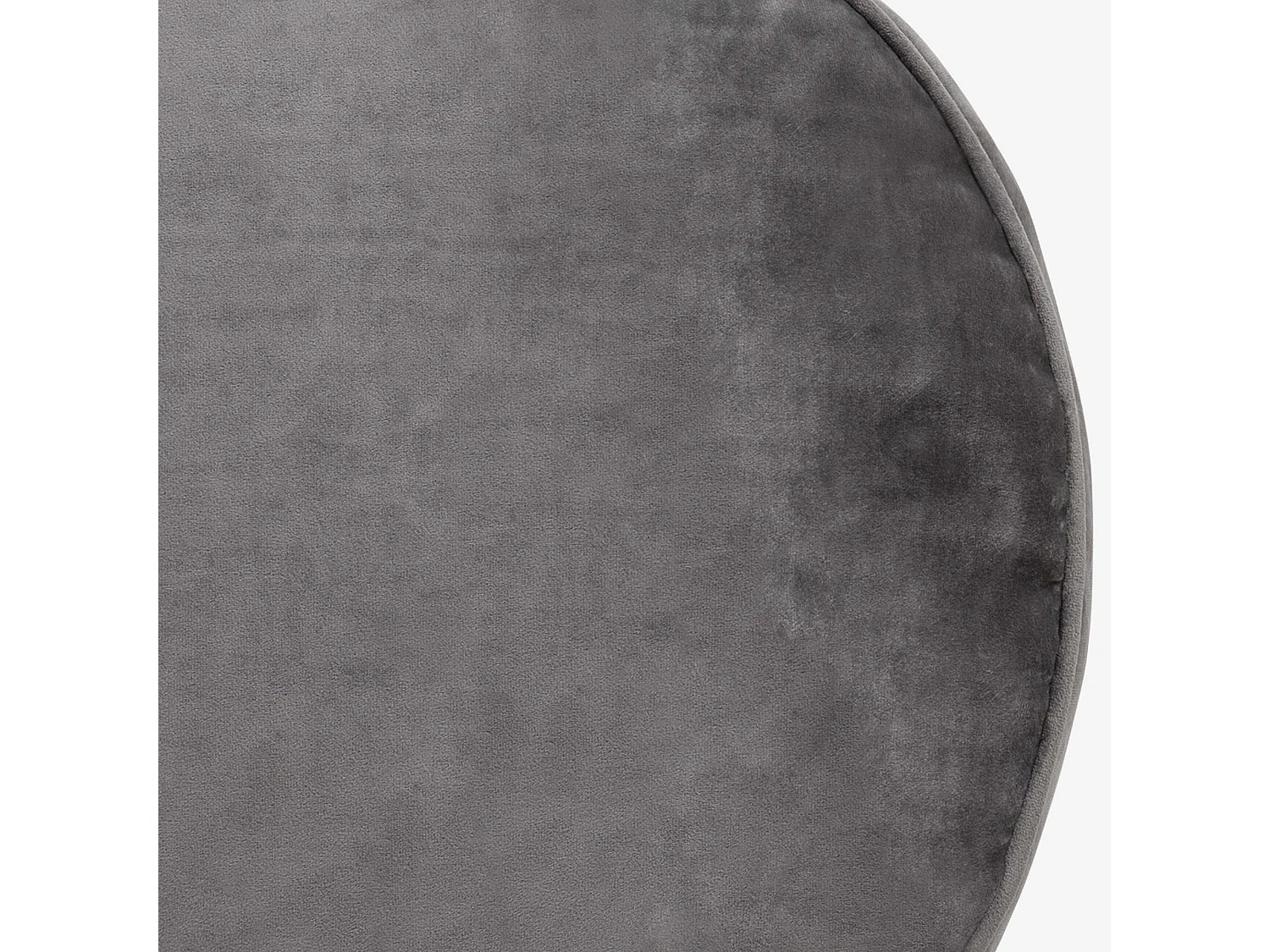 Pouf repose-pieds rond velours gris anthracite - MILANO