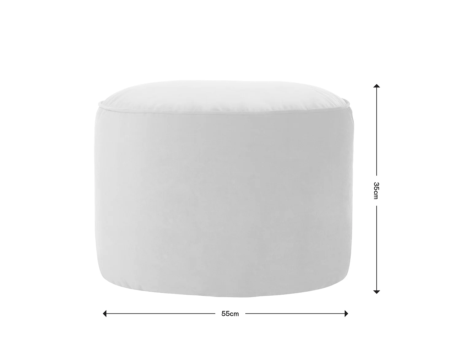 Pouf repose-pieds rond velours gris anthracite - MILANO