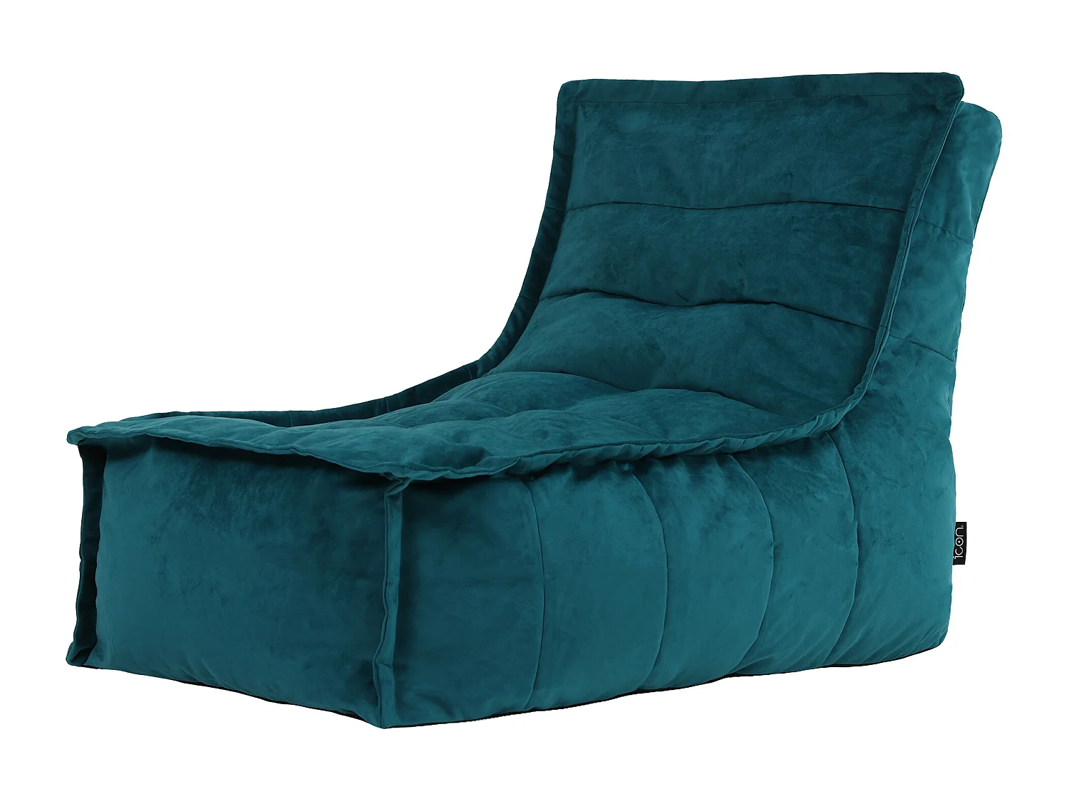 Pouf méridienne velours bleu canard - DOLCE