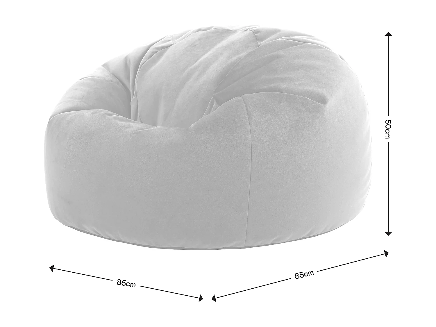 Pouf classique velours gris anthracite - AURORA
