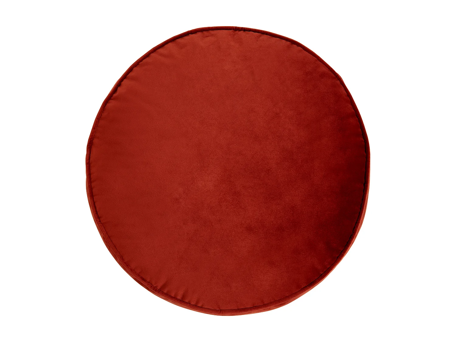 Pouf repose-pieds rond velours terracotta - MILANO