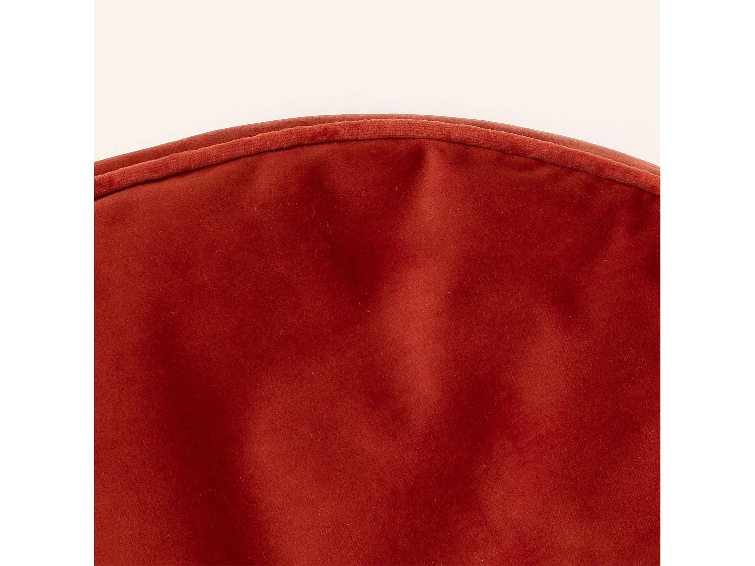 Pouf repose-pieds rond velours terracotta - MILANO