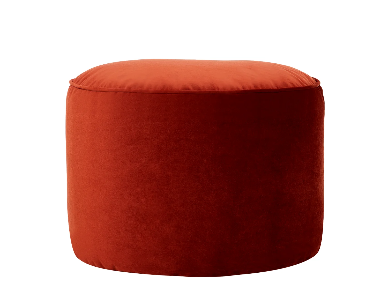 Pouf repose-pieds rond velours terracotta - MILANO