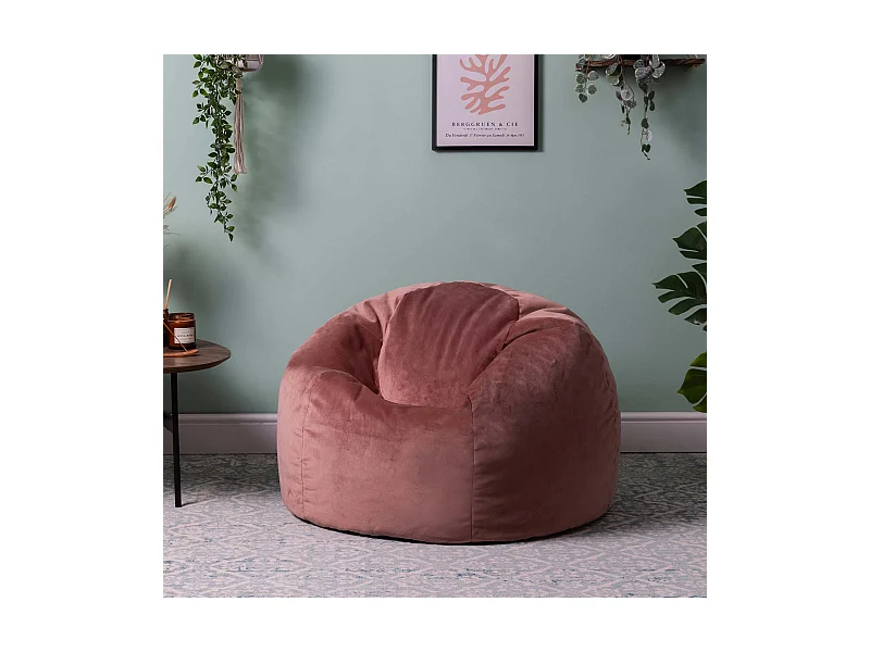 Pouf classique velours rose - AURORA