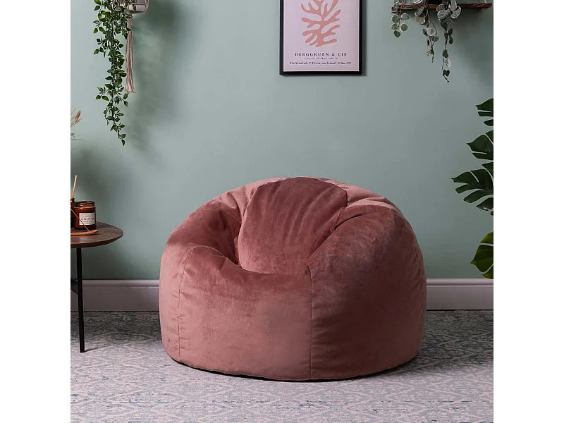 Pouf classique velours rose - AURORA