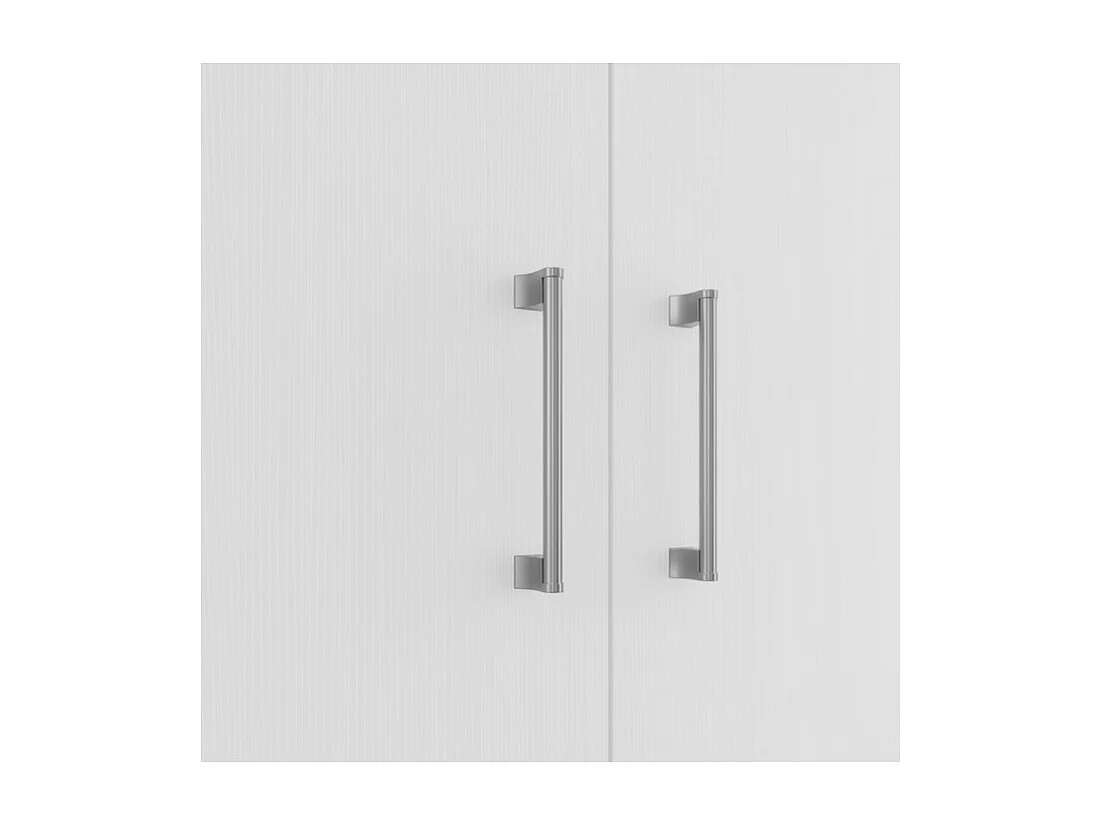 Armoire 2 Portes Chêne et Blanc 5 Niches L 61 H 170.6 P 35.3 cm