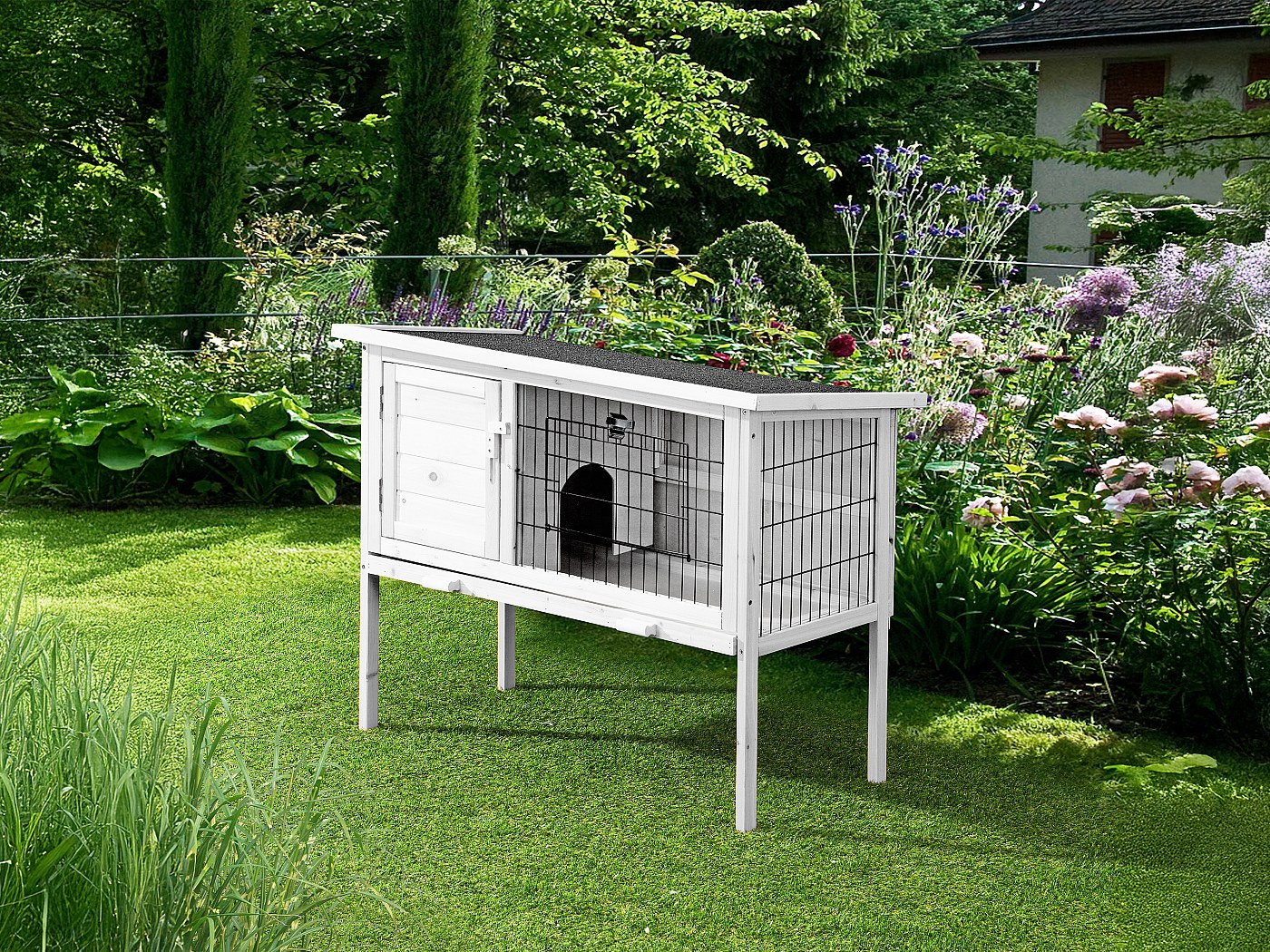 Gabbia Per Conigli E Roditori Con Ruote - PawHut Casa Con Piattaforme E Accessori - Foto 5