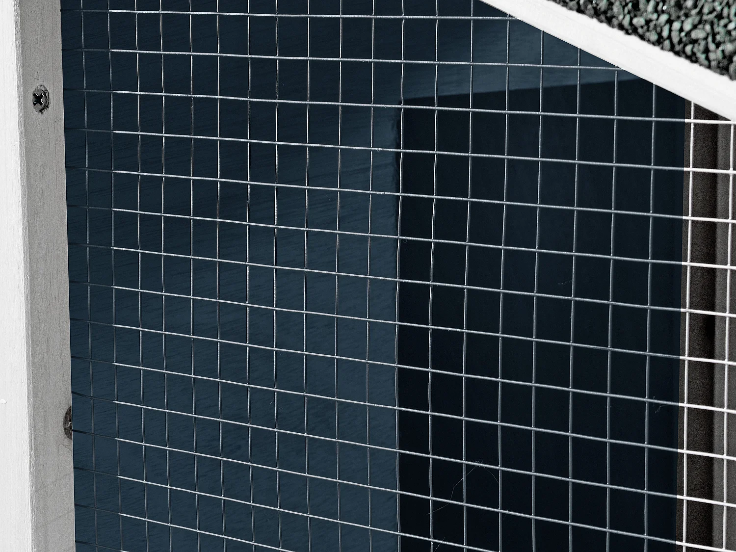 Poulailler en bois avec enclos - 4 poules - L. 173 x P.  64 x H. 108 cm - Bleu et Blanc - LEVAS