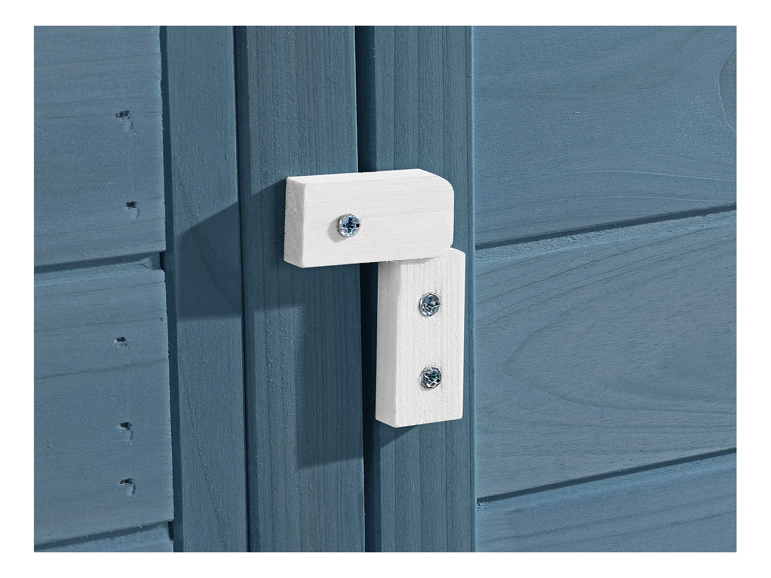 Hønsehus i træ med hønsegård - 4 høns - L. 173 x B. 64 x H. 108 cm - Blå og Hvid - LEVAS