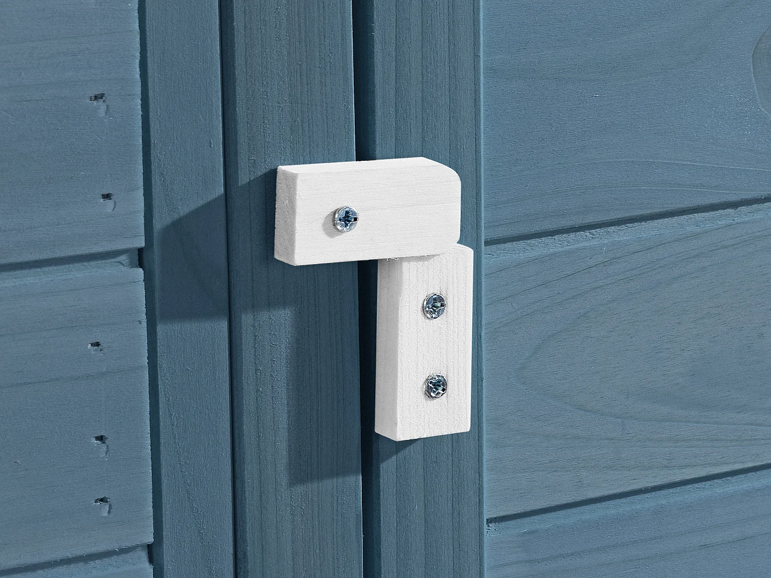 Poulailler en bois avec enclos - 4 poules - L. 173 x P.  64 x H. 108 cm - Bleu et Blanc - LEVAS