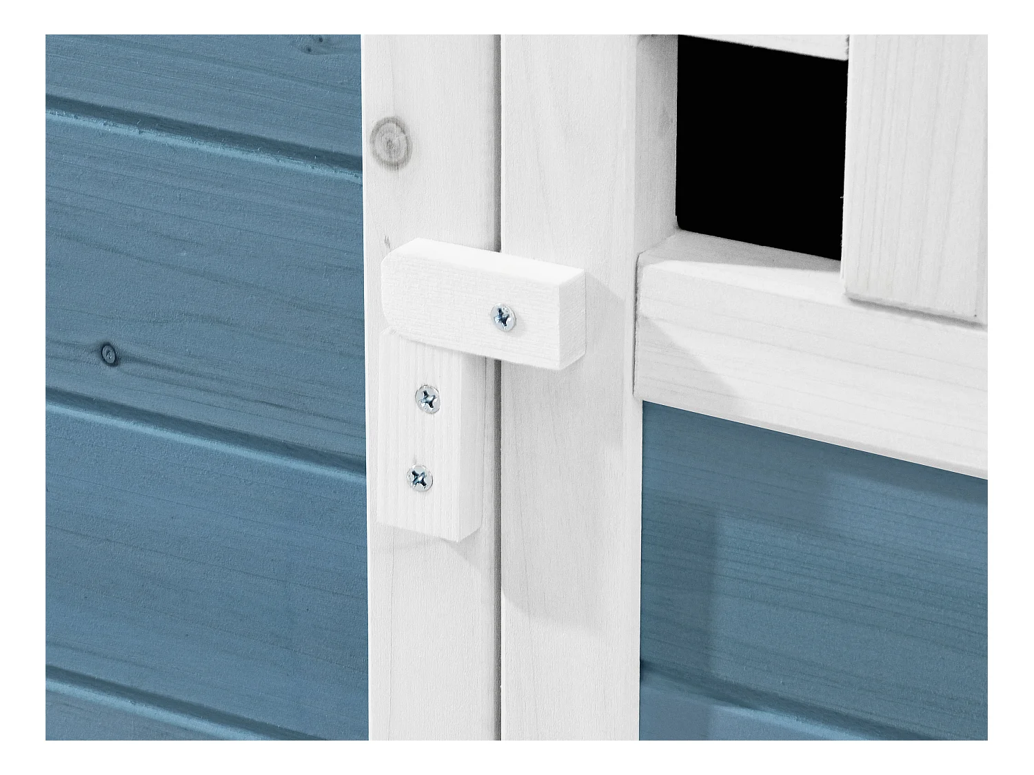 Gallinero de madera con ponedero - 2 gallinas - L. 106 x Prof. 64 x Alt. .71 cm - Azul y blanco - ANSER