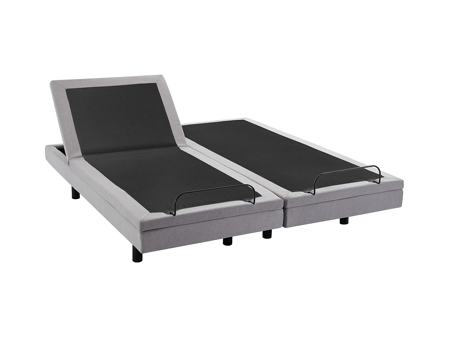 Sommier électrique de relaxation déco - 2 x 80 x 200 cm - Tissu - Gris - ALPANA de YSMÉE