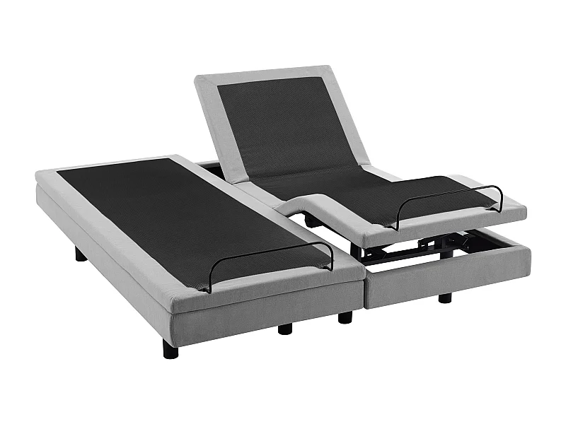 Elektrische decoratieve relaxbedbodem - 2 x 80 x 200 cm - Stof - Grijs - ALPANA van YSMÉE