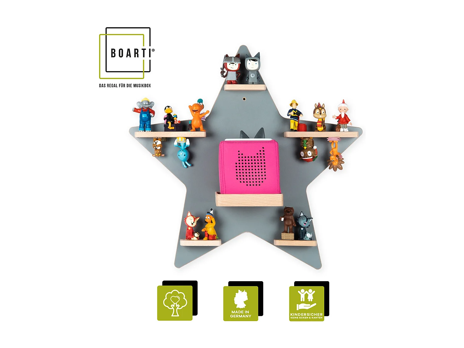 Wall Rack BOARTI Regal Gray H. 55 x W. 52 x D. 19 cm