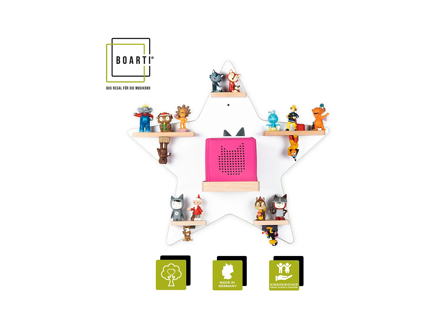 Wall Rack BOARTI Regal White H. 55 x W. 52 x D. 19 cm