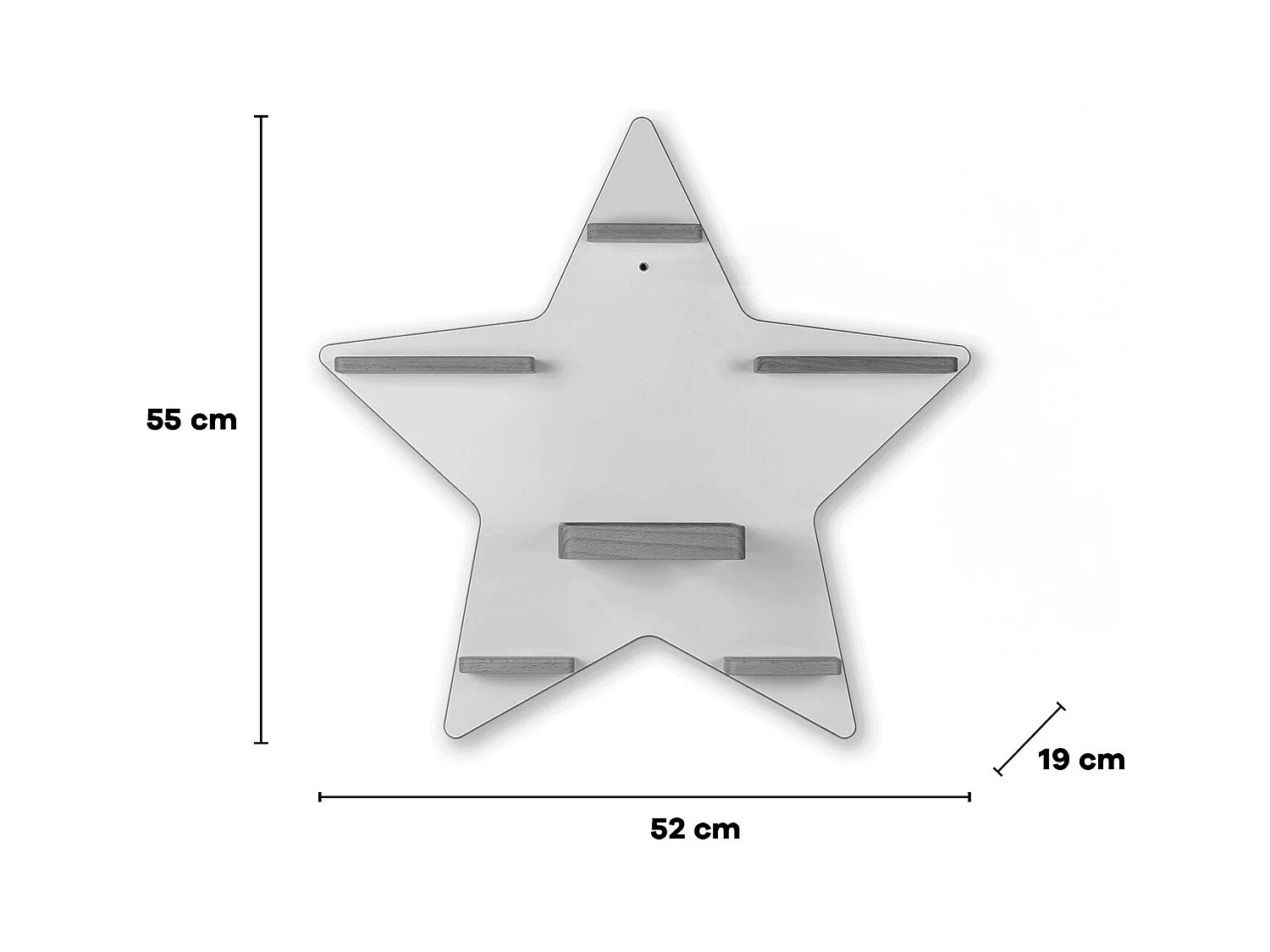 Wall Rack BOARTI Regal White H. 55 x W. 52 x D. 19 cm