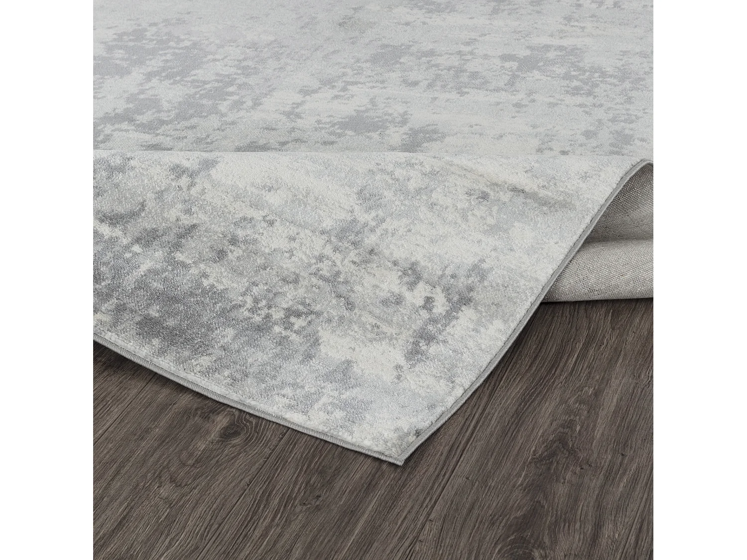 Rond Modern Abstract Tapijt - Grijs/Ivoor - Ø 160cm - VICTOIRE