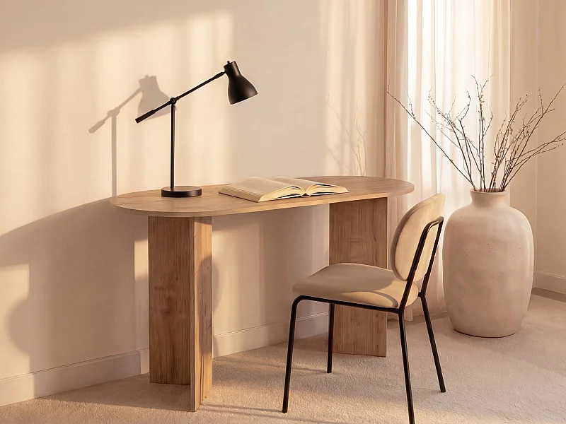 Bureau console - Coloris : Naturel clair - TOPANIA