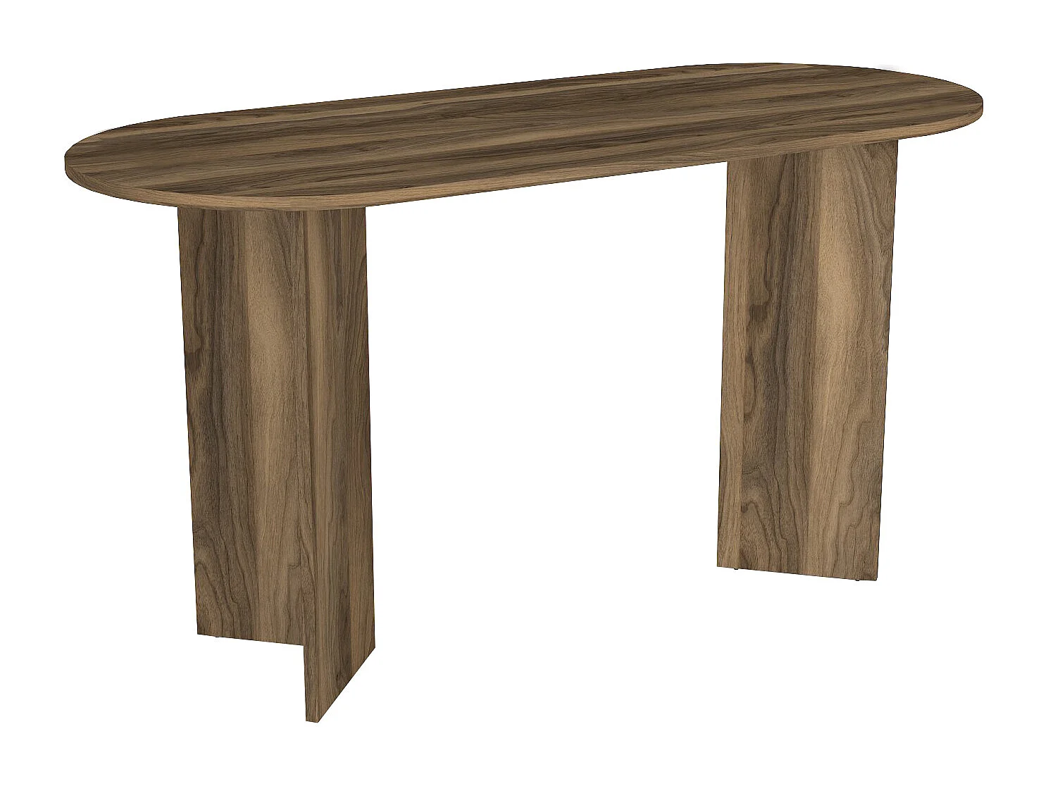 Bureau console - Coloris : Naturel foncé - TOPANIA