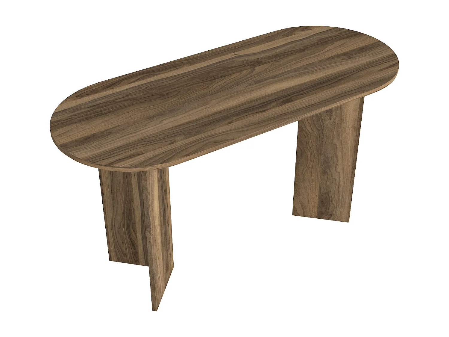 Bureau console - Coloris : Naturel foncé - TOPANIA