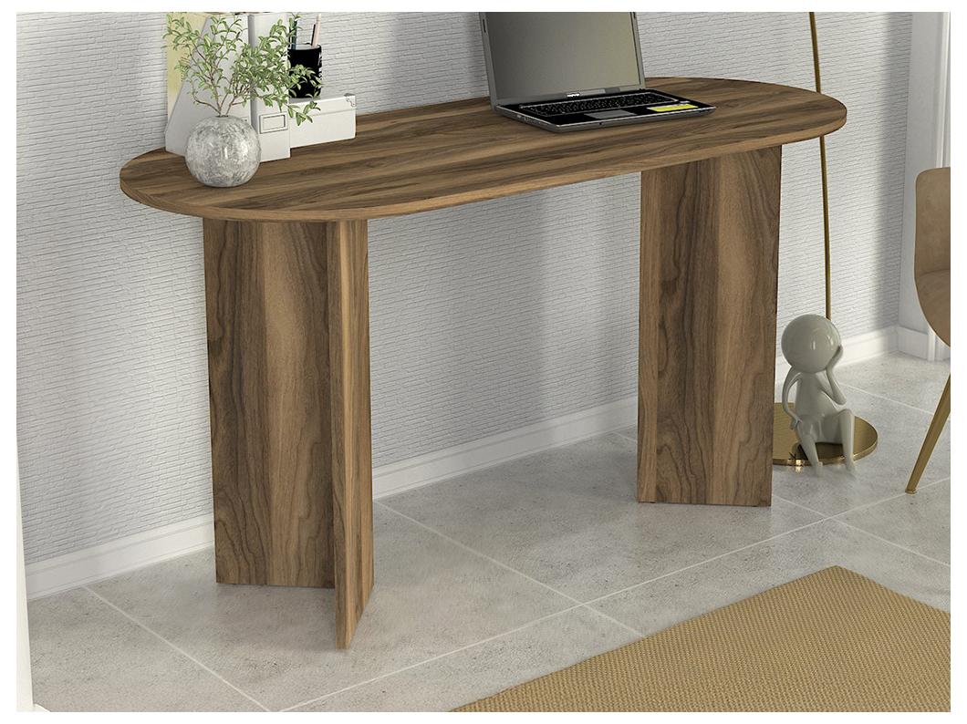 Sidetable-bureau - Kleur: donkere houtlook - TOPANIA
