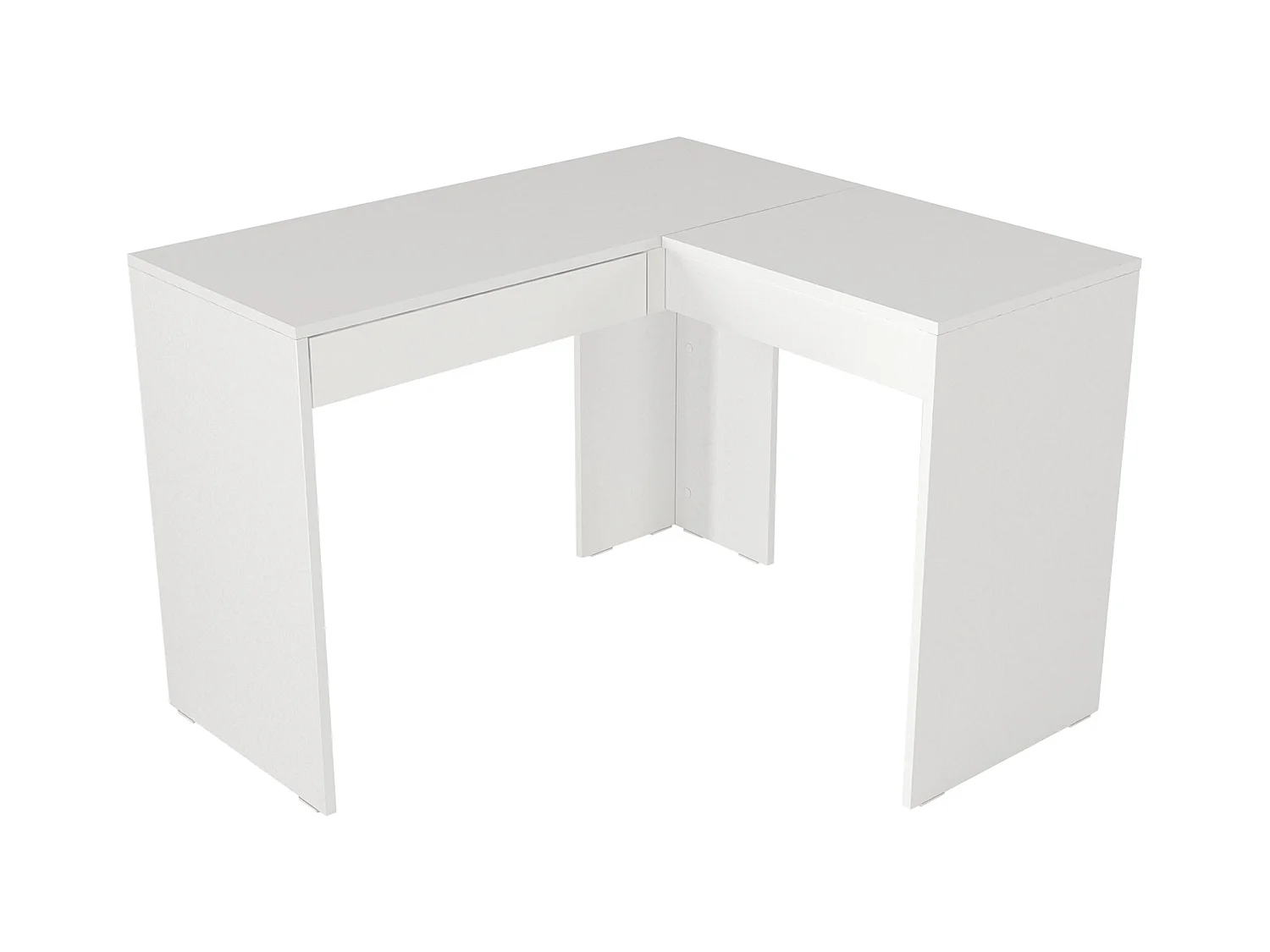 Tocador esquinero con espejo y almacenamiento - Blanco - GIWEN