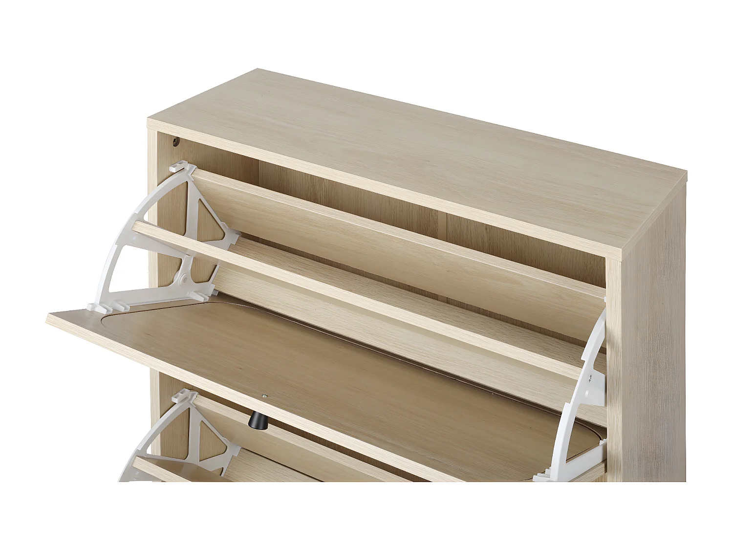 Meuble à chaussures avec 3 Porte en rotin métallique fabriqués avec des fers à repasser et MDF 60x23.5x104.5cm Naturel