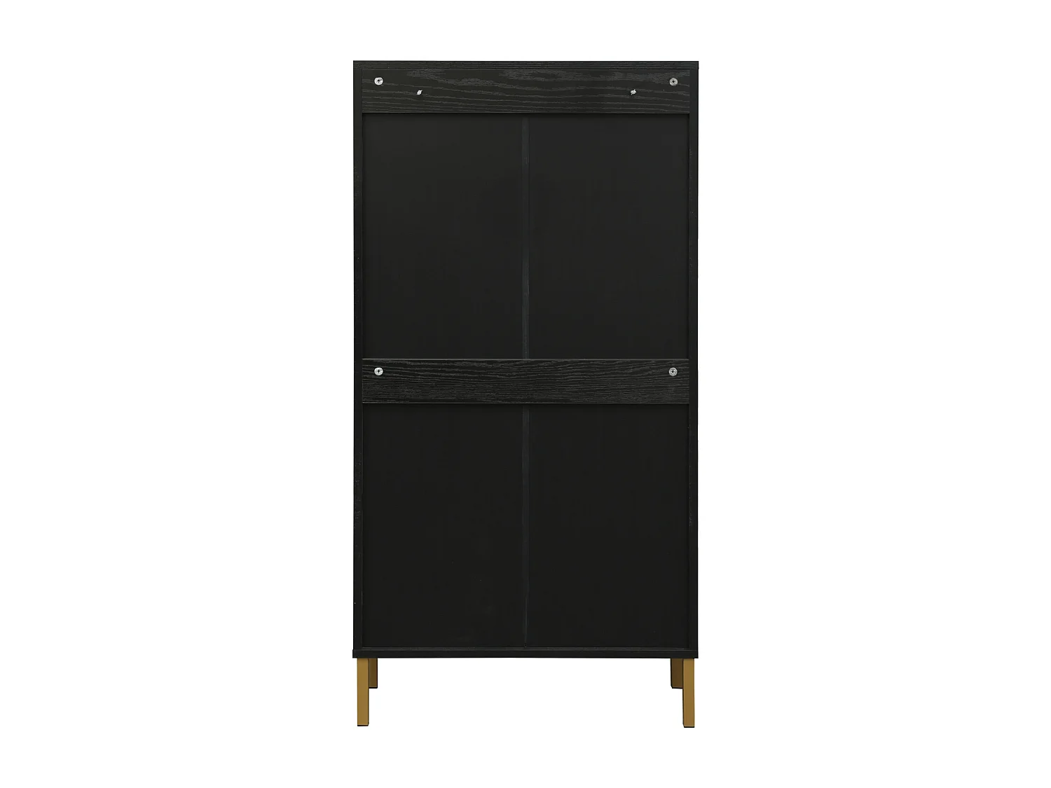 Meuble à chaussures avec 3 Porte en rotin métallique fabriqués avec des fers à repasser et MDF 60x23.5x104.5cm Noir
