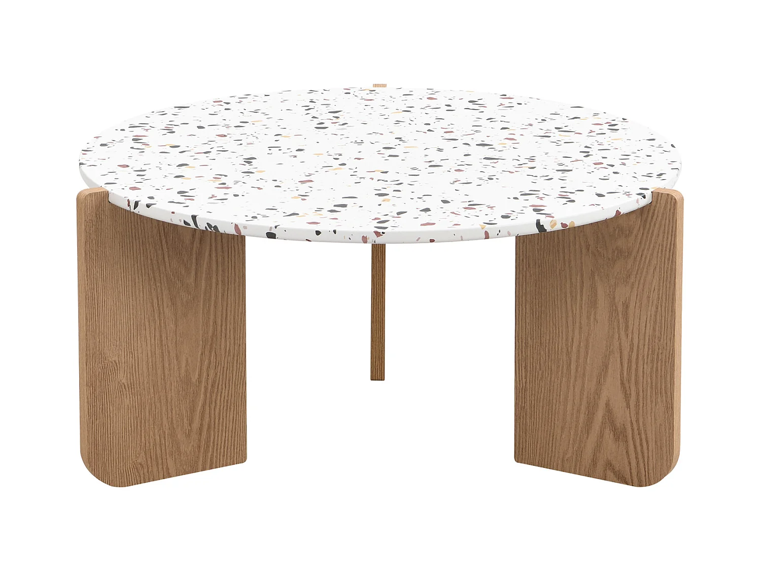 Set van 2 in elkaar passende salontafels, modern modulair, voor woonkamer, bank, 70x70x35+50x50x45,5 (cm), Naturel