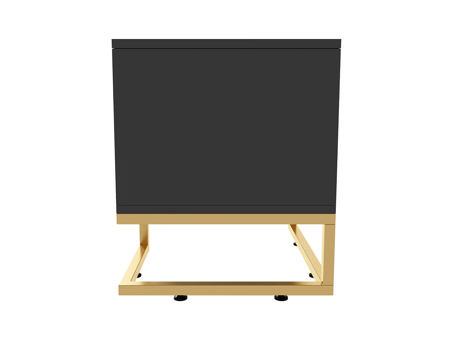 TV-meubel 170x40x45,5cm, met 4 gestructureerde deuren, gouden handgrepen en gouden poten, in spaanplaat, grijs