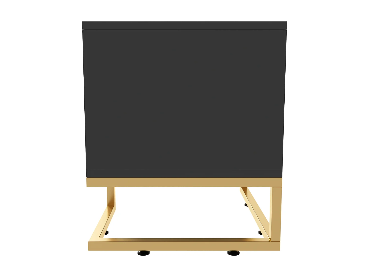 Mobile TV 170x40x45,5cm, con 4 ante strutturate, maniglie dorate e piedini dorati, in truciolare, grigio