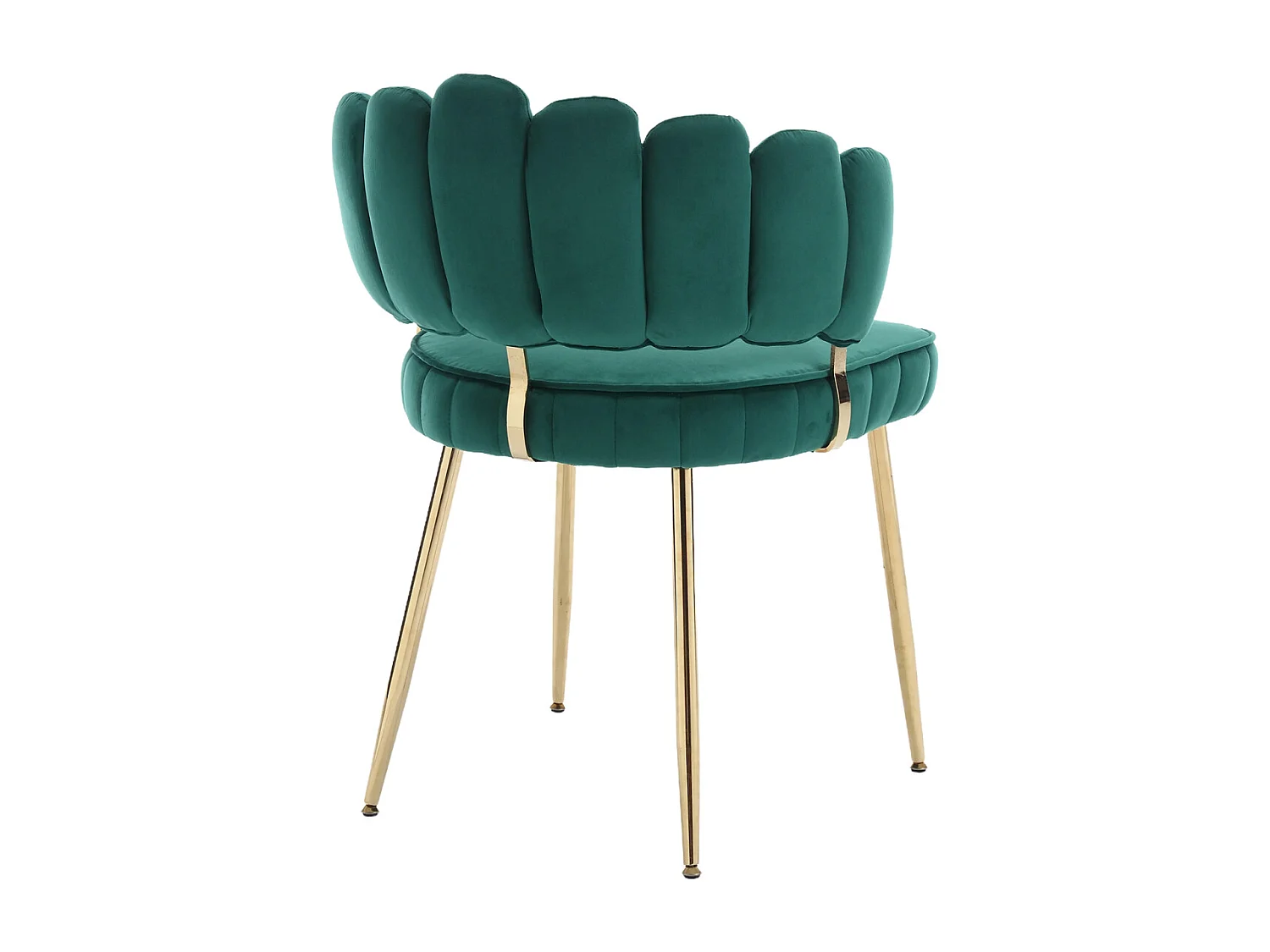 Lot de 2 chaises de salle à manger, chaise d'appoint velours , chaise simple de loisir avec pieds dorés, 58x56x78cm, Vert