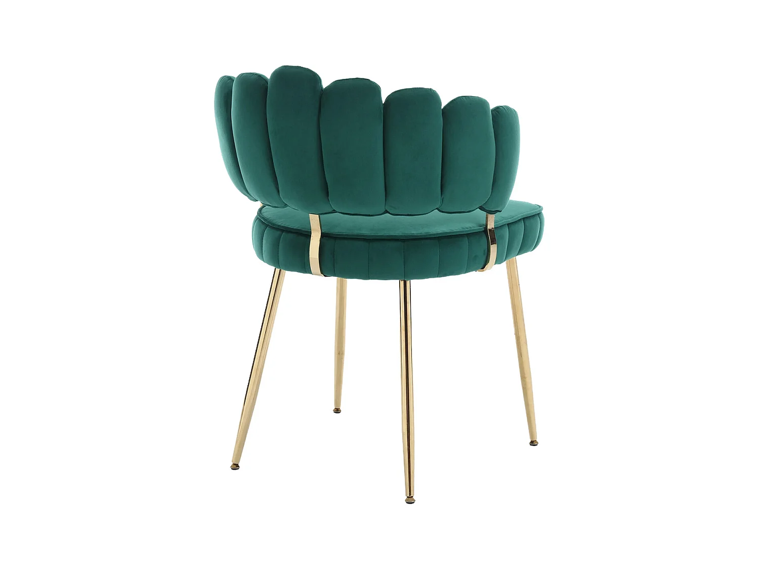 Lot de 2 chaises de salle à manger, chaise d'appoint velours , chaise simple de loisir avec pieds dorés, 58x56x78cm, Vert