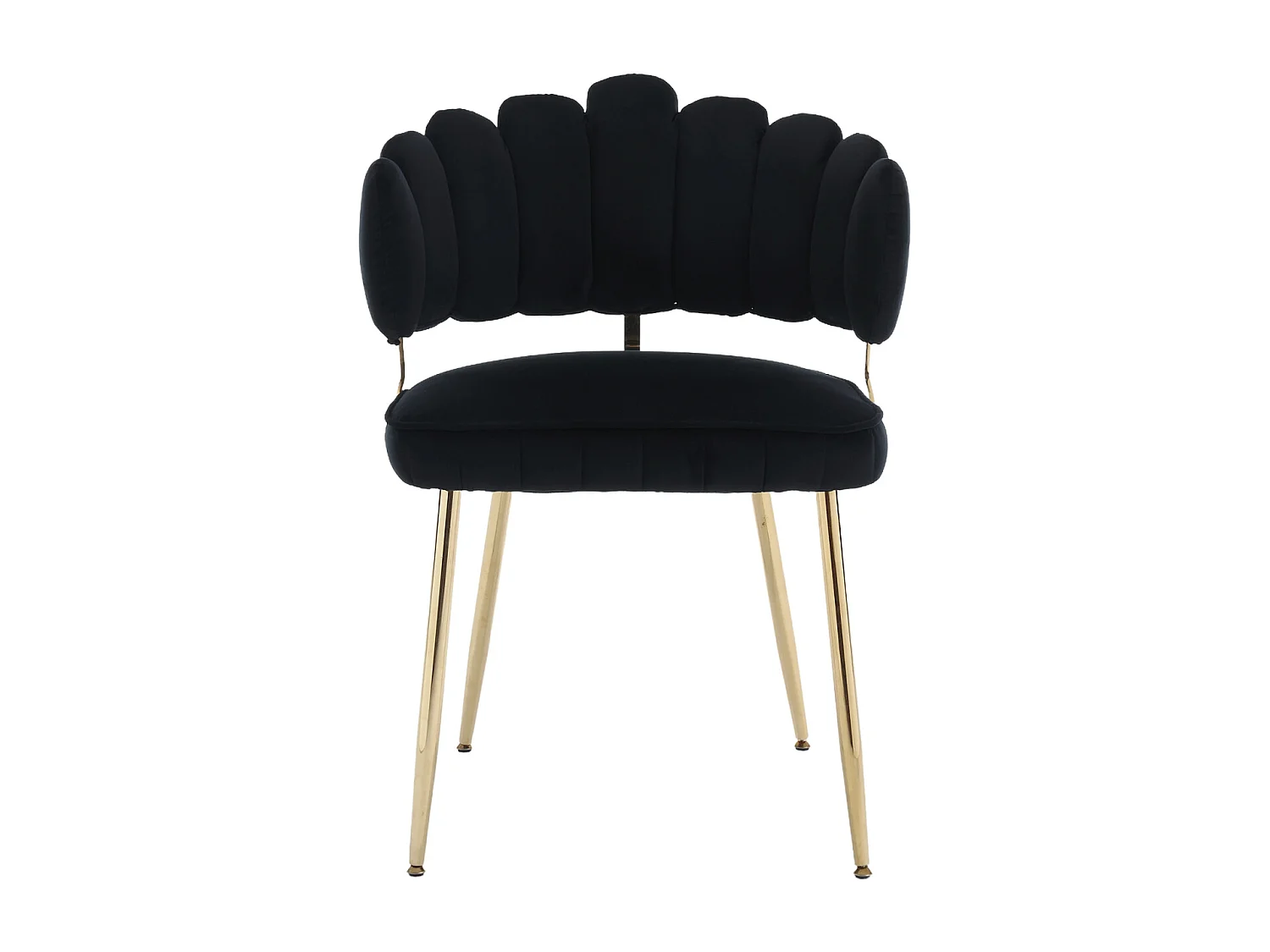 Lot de 2 chaises de salle à manger, chaise d'appoint velours , chaise simple de loisir avec pieds dorés, 58x56x78cm, Noir