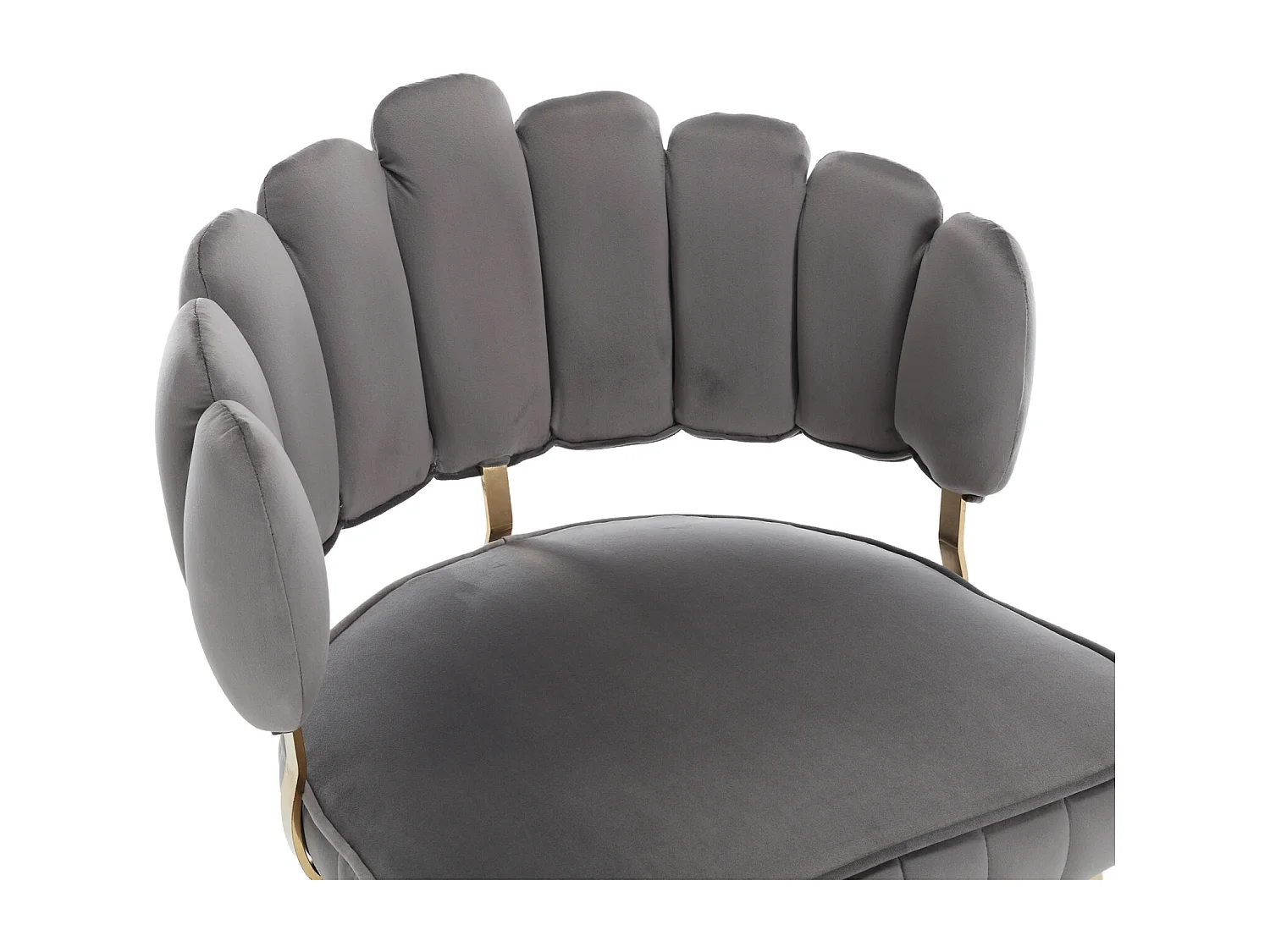 Lot de 2 chaises de salle à manger, chaise d'appoint velours , chaise simple de loisir avec pieds dorés, 58x56x78cm, Gris