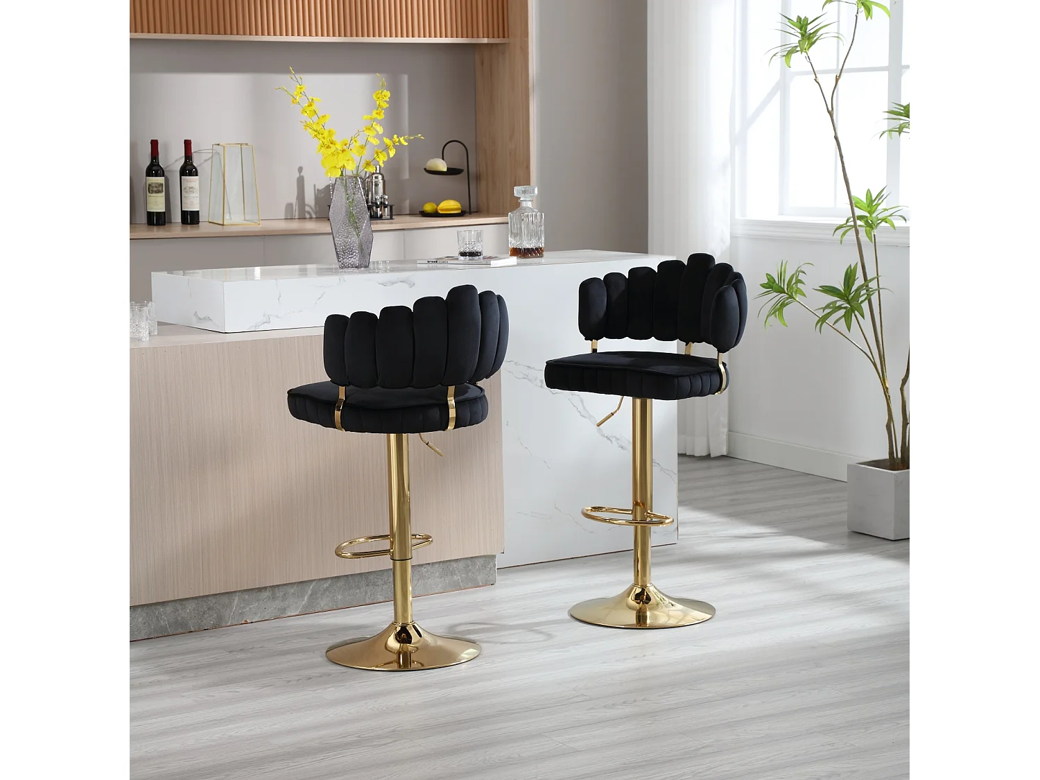 Set di 4 Sgabelli da bar senza schienale 61cm, Sgabelli in metallo impilabili con poggiapiedi per cucina 2 Colori