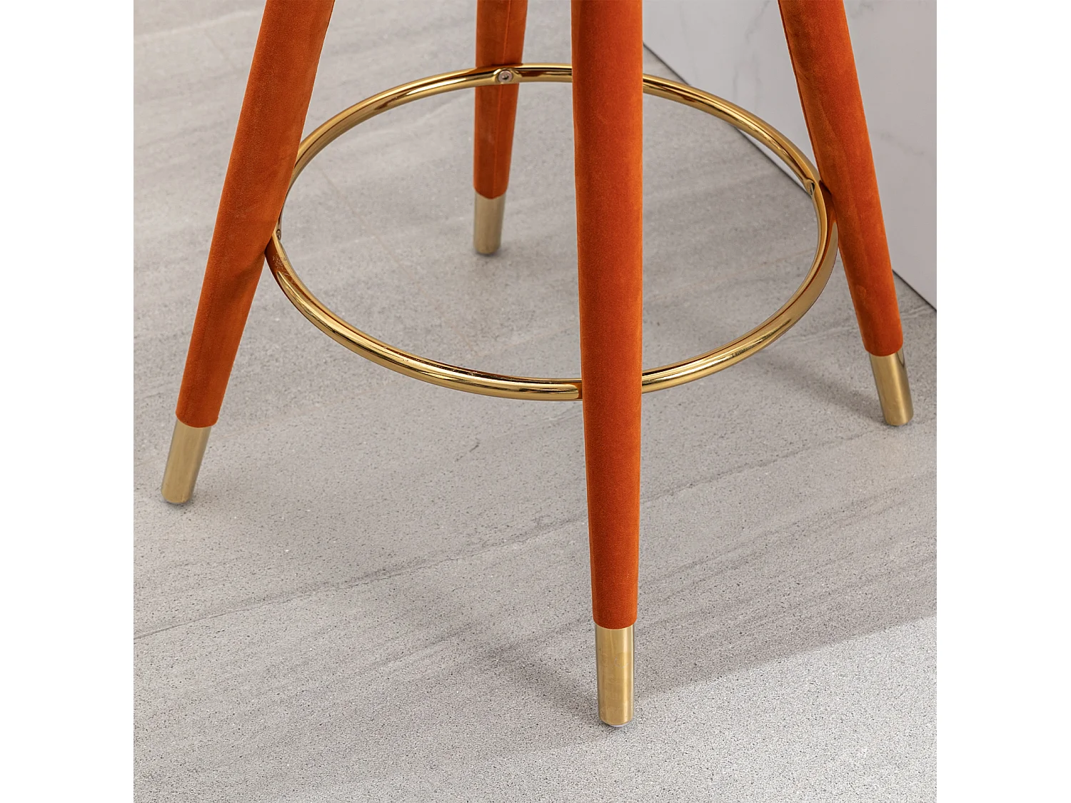 YOUTASTE Set 2 Sgabelli Da Bar Girevoli Con Schienale, Regolabili In Altezza 56-81 Cm, In Pelle PU, Design Moderno, Arancioni - 4