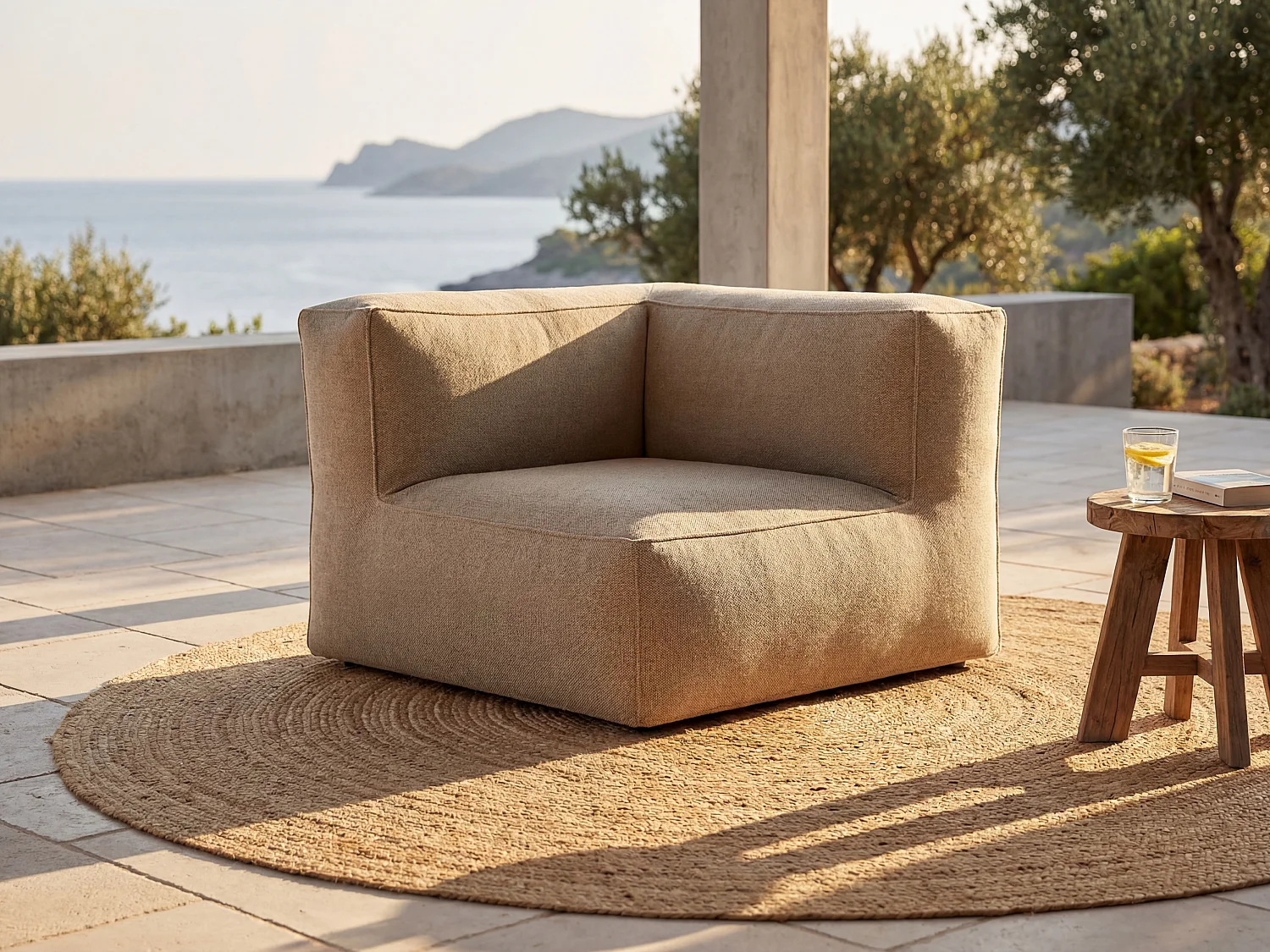 Angle de jardin en tissu - Beige - NOUMARA de MYLIA